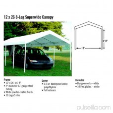 Shelterlogic Super Max 12' x 26' 5-Rib Canopy White Cover 554798571
